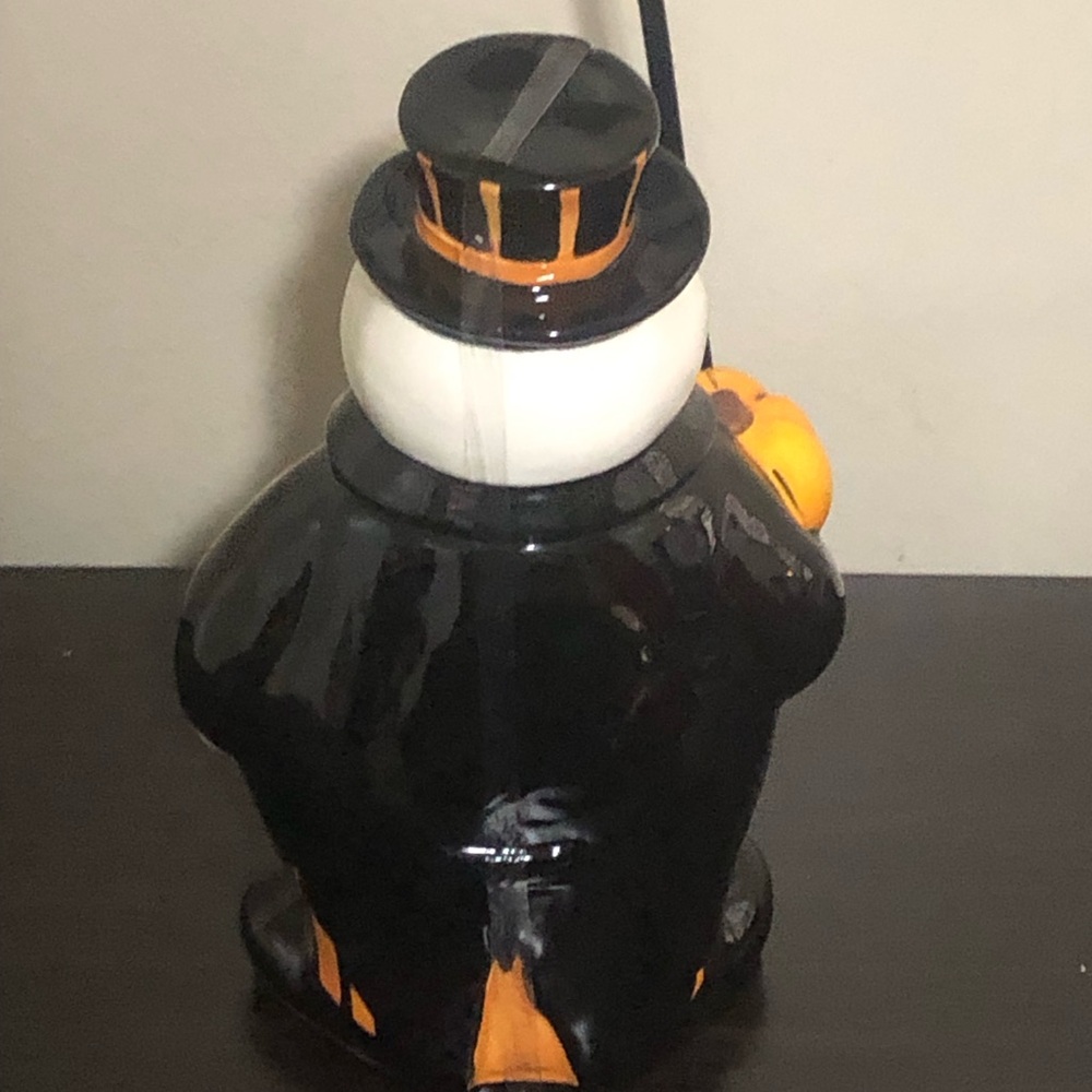 Blue Sky Halloween White Shelton Treat Canister Cookie Jar Ceramic New - Picture 4 of 5